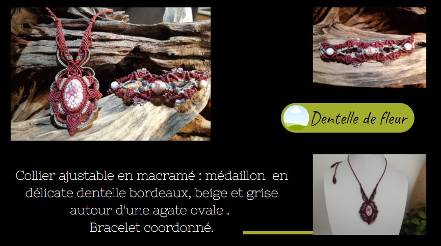 collier " Dentelle de fleurs" collier et bracelet de la collection "printemps" .