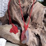 Collier rouge en Agate druzy géode