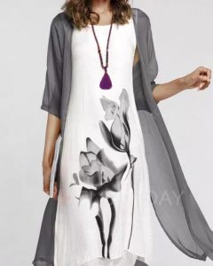 Robe grise pour collier Indomptable en violet